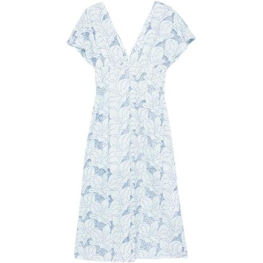 Genny abito corto con scollo a v - blu