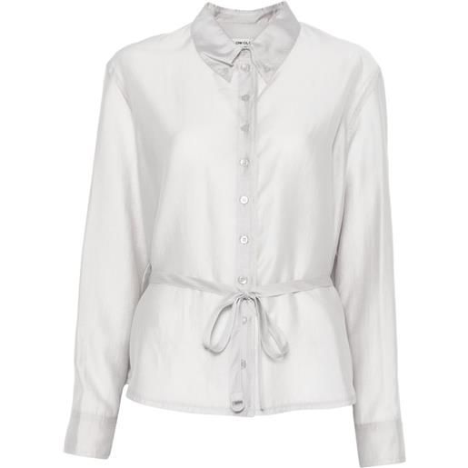 Low Classic camicia con nodo alla vita - grigio