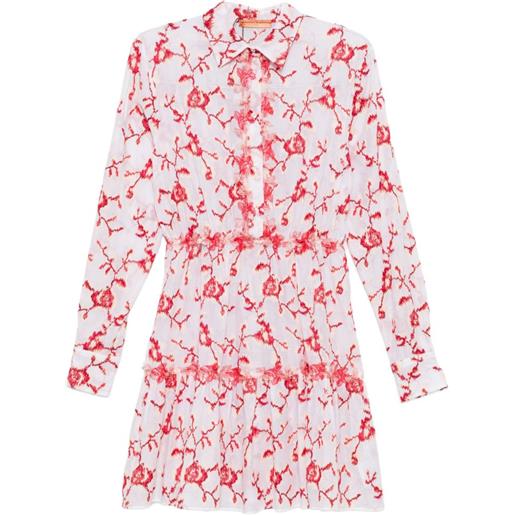 Ermanno Scervino abito a fiori con ruches - bianco