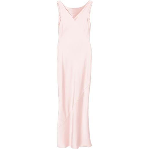Norma Kamali abito da sera con scollo drappeggiato - rosa