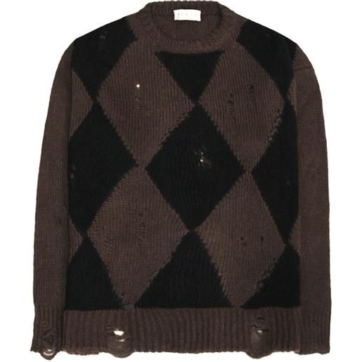 Paura maglione orfei con effetto vissuto - marrone