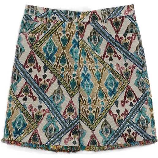 MOMONÌ shorts pino con motivo jacquard - toni neutri