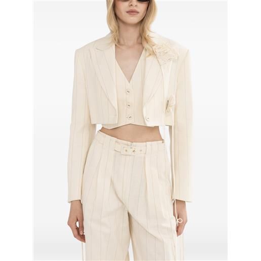 NISSA gilet crop - toni neutri