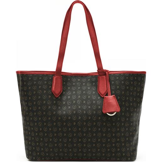 POLLINI borsa shopping heritage logo classic - nero