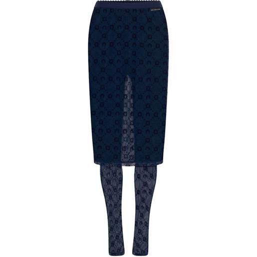 Marine Serre pantaloni con monogramma - blu