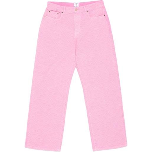 Casablanca jeans dritti con monogramma - rosa