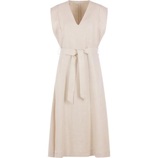 Glanshirt abito lia con scollo a v - toni neutri