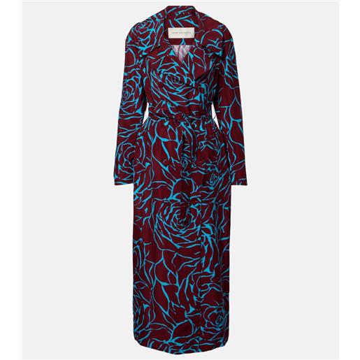 Dries Van Noten cappotto in twill con stampa