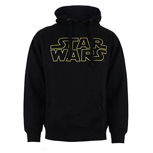 Star Wars felpa con cappuccio basic logo, da uomo, nera, l uk