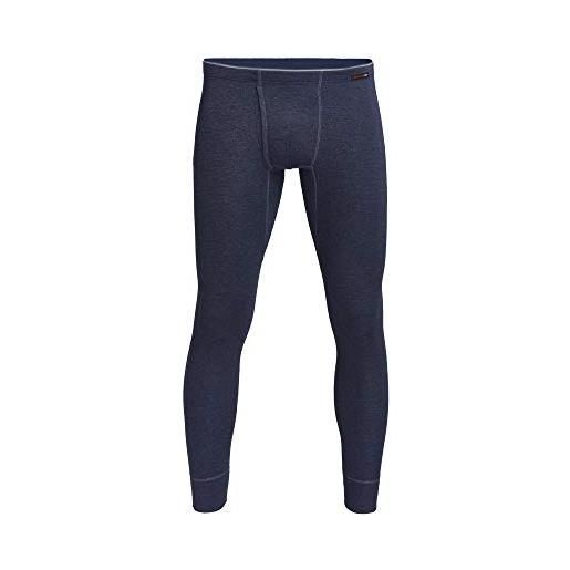 con-ta - pantaloni lunghi termici da uomo, con intimo caldo in cotone naturale, abbigliamento da uomo, colore: blu marino, nero, taglie: 5-10 blu marine melange medium