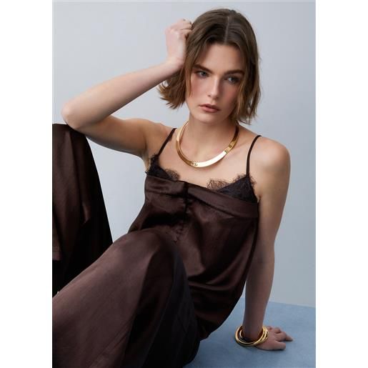 LIUJO liu jo collana rigida con logo, color oro