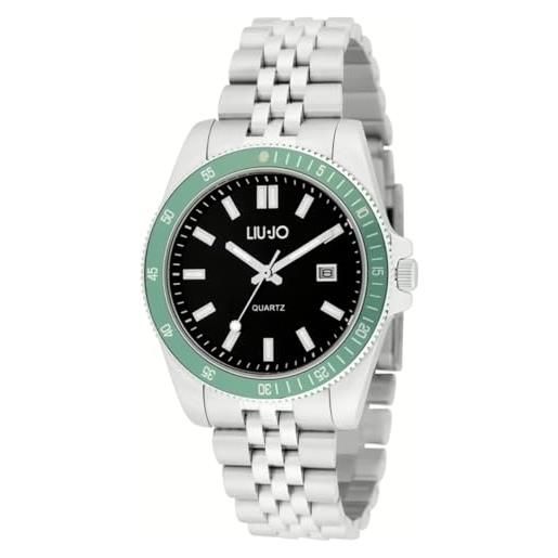 Liujo Orologio Uomo Analogico Al Quarzo – Cinturino In Pelle Di Vitello Nera, Cassa In Acciaio (Mod. TLJ965)