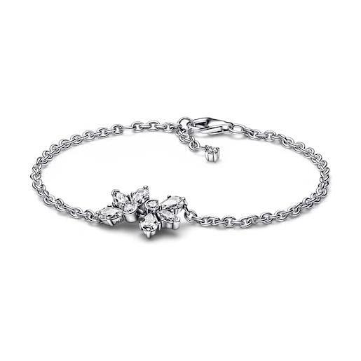 PANDORA timeless bracciale herbarium cluster in argento sterling con zirconia cubica trasparente, 16