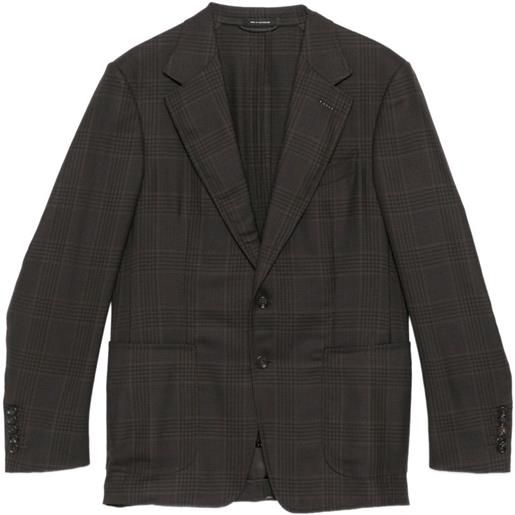 TOM FORD blazer a quadri - marrone