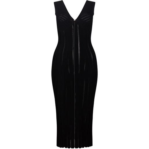 Elisabetta Franchi abito midi con scollo a v - nero