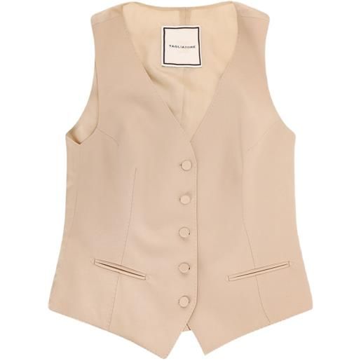 Tagliatore gilet con scollo a v e bottoni - toni neutri
