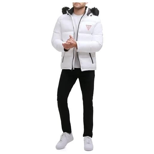 Guess piumino da uomo resistente alla pioggia caldo, bianco, xx-large