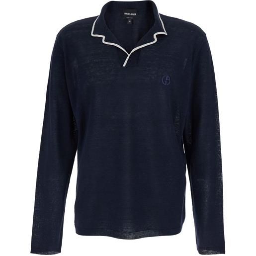 Giorgio Armani t-shirt con ricamo - blu