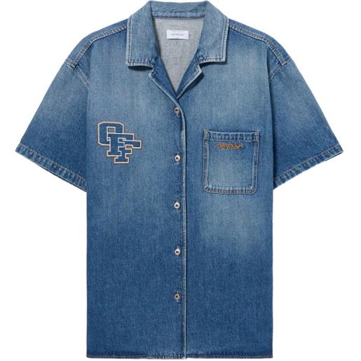 Off-White abito denim con applicazione - blu