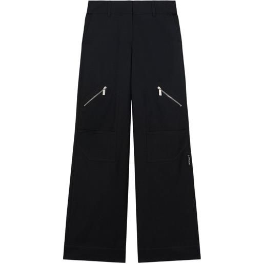 Off-White pantaloni in gabardine con tasche - nero