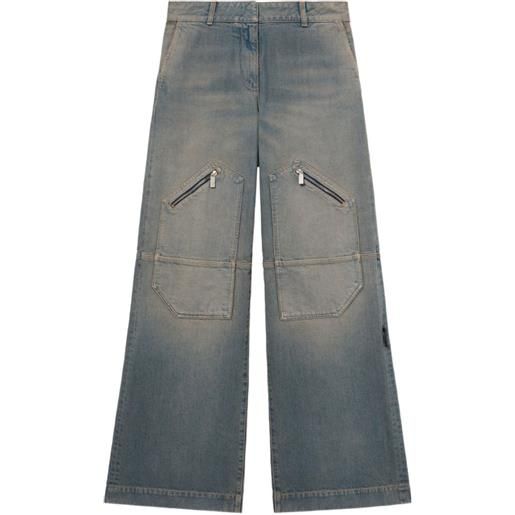 Off-White jeans con zip - blu