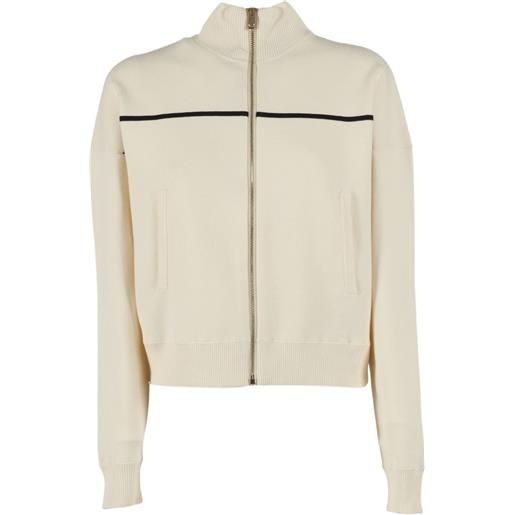 Max Mara cardigan vampata con zip - toni neutri
