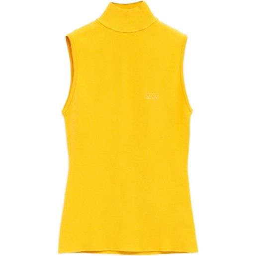 LOEWE top a collo alto con logo - giallo