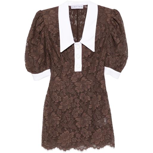 Rowen Rose abito corto a fiori - marrone