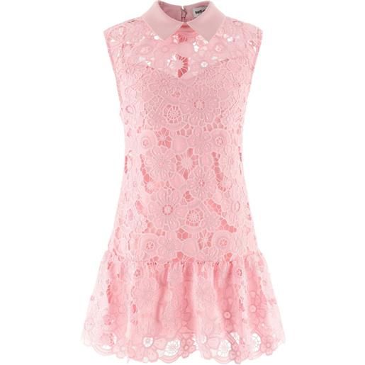 Self-Portrait abito in pizzo con colletto - rosa