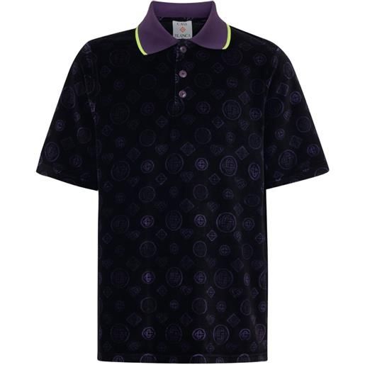 Casablanca polo con monogramma - nero