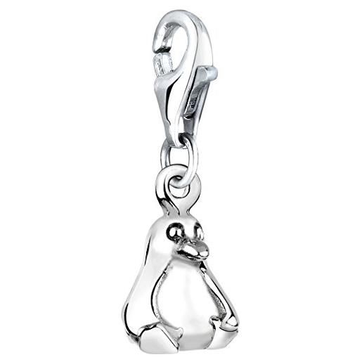 Collana Con Pinguino In Argento 925 E Pietra Di Luna - Ciondolo Simbolo Di Coraggio, Gioiello Per Donne E Ragazze, Regalo Significativo