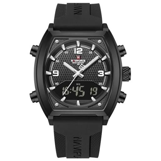 RORIOS Orologio Uomo Doppio Display - Sportivo Digitale Quarzo, Cronografo, Retroilluminazione, Cinturino Silicone, Impermeabile 50m - 3