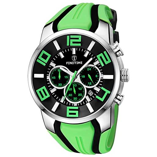 Findtime Orologio Sportivo Da Uomo, Cronografo Militare, Analogico