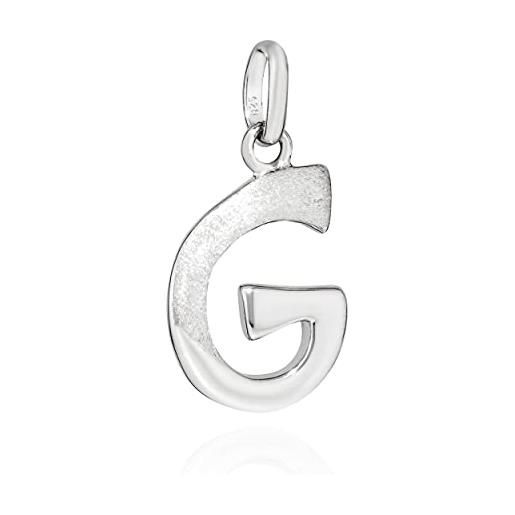 NKlaus Ciondolo Lettera G In Argento 925 - 15x10 Mm, Semi-opaco, Amuleto Personalizzato
