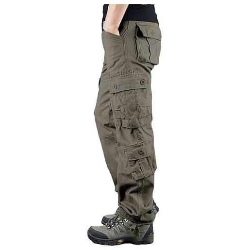 Pantaloni Cargo Uomo Shownicer In Cotone Con Multi Tasche - Jogging Elasticizzati, Casual, Vita Regolabile, Stile Hip-Hop