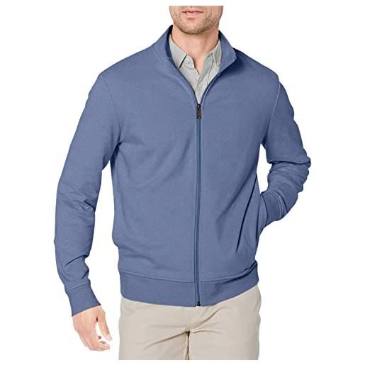 Amazon Essentials felpa con collo a lupetto leggera in spugna francese con cerniera integrale uomo, indaco, l