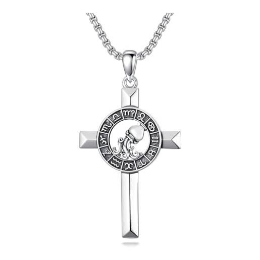 Ciondolo Medaglietta Segno Zodiacale Capricorno Argento Sterling 925