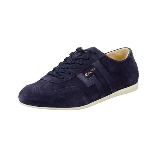 GANT Pillox Sneakers Donna – Basse In Tessuto, Colore Blu Marino, Suola In Gomma, Chiusura Con Lacci