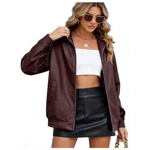 RITOSTA giacca pelle donna corta giacca ecopelle leggera giubbotto similpelle moto giubbotti mezza stagione primavera estate autunno giubbino pelle casual ed elegante