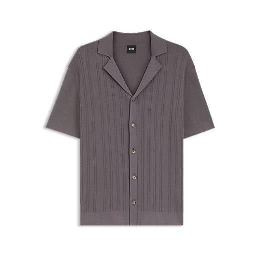 BOSS cardigan regular fit in cotone a righe, lilla