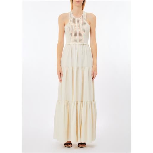 LIUJO liu jo abito lungo crochet, écru