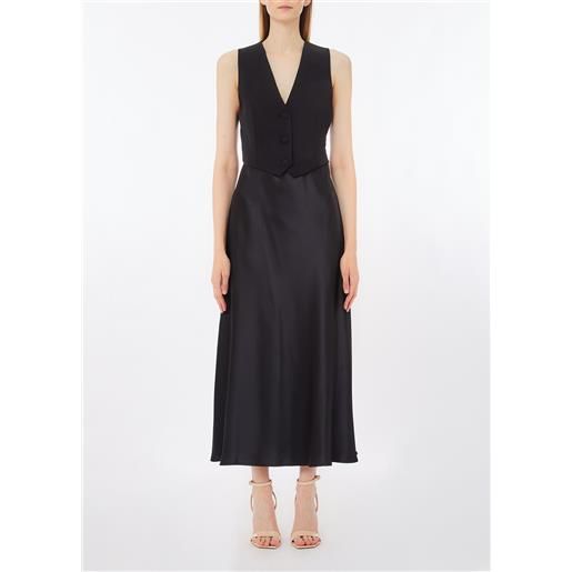LIUJO liu jo vestito lungo con gilet, nero