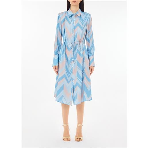 LIUJO liu jo abito chemisier in twill stampato, azzurro