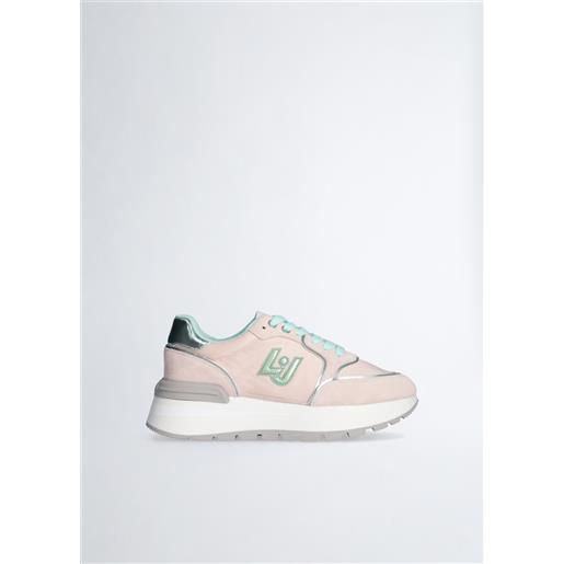 LIUJO liu jo sneakers platform in suede e nylon, rosa