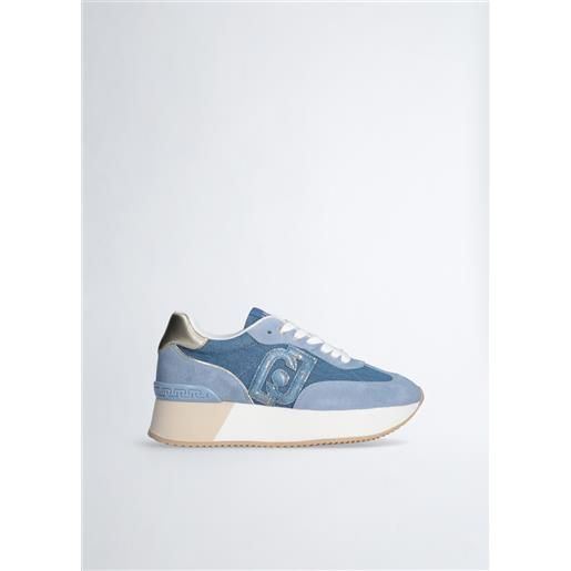 LIUJO liu jo sneakers platform in denim, blu