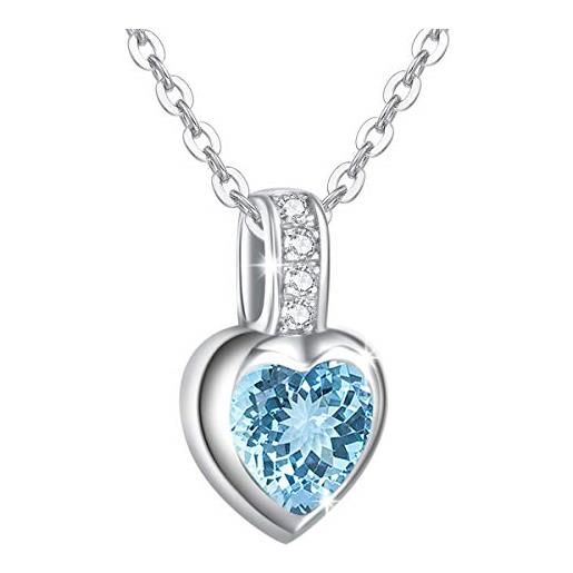 TreasureBay - Orecchini a forma di cuore in argento Sterling, lunghezza