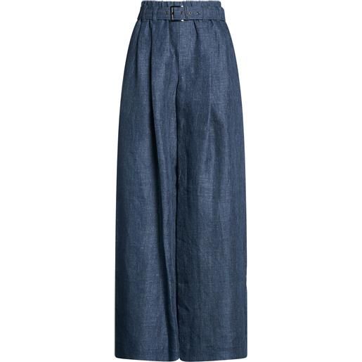 Pantaloni eleganti blu notte a gamba larga Pretty Girl con accessori d– Moda Mania