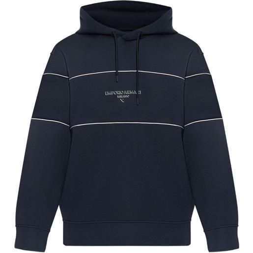 Emporio Armani felpa con cappuccio e logo - blu