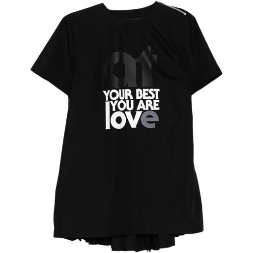 sacai t-shirt con stampa - nero