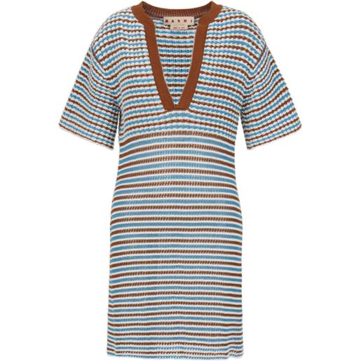 Marni abito svasato a righe - blu